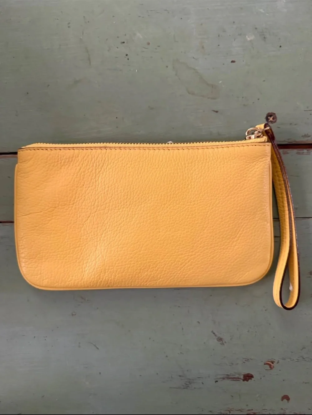 kate spade Butter Yellow Leather Wristlet Clutch with Wrist Strap